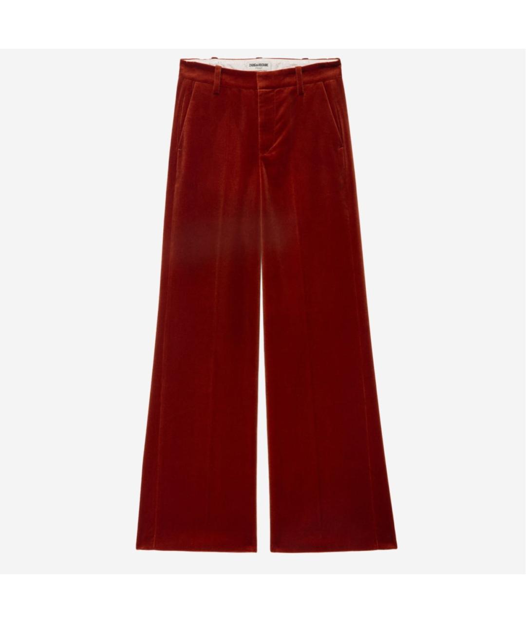 ZADIG & VOLTAIRE Оранжевое хлопковые брюки широкие, фото 5