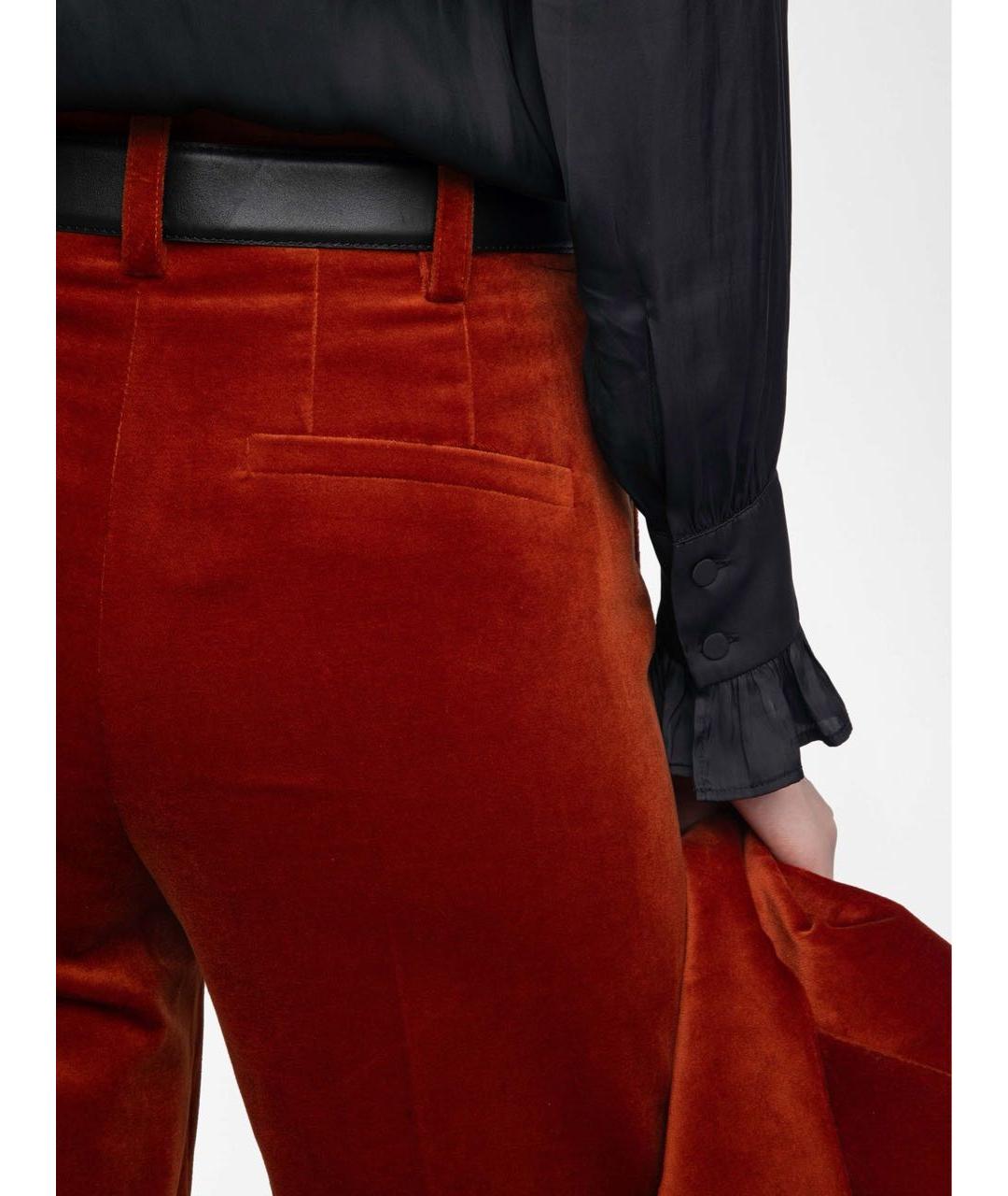 ZADIG & VOLTAIRE Оранжевое хлопковые брюки широкие, фото 3