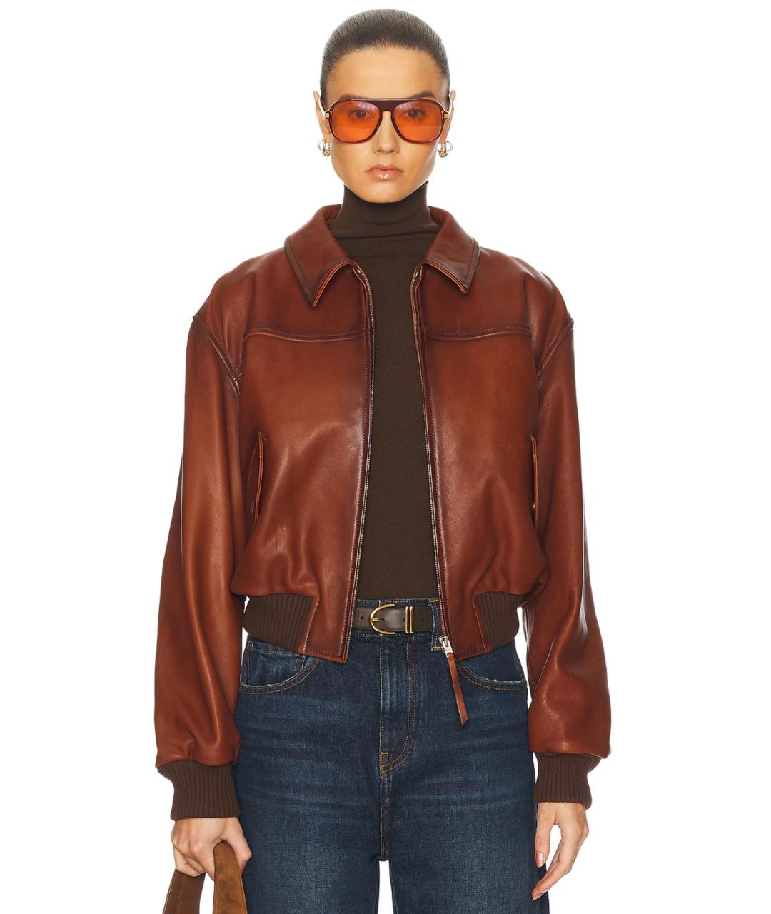 ACNE STUDIOS Коричневая кожаная куртка, фото 3