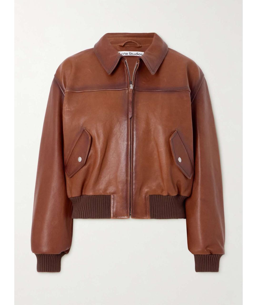 ACNE STUDIOS Коричневая кожаная куртка, фото 10