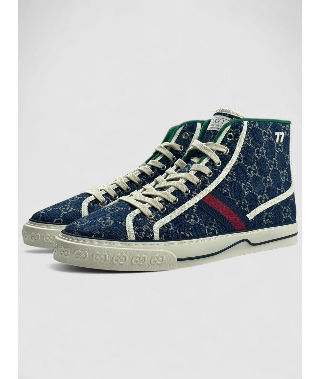 GUCCI Темно-синие высокие кроссовки / кеды, фото 3