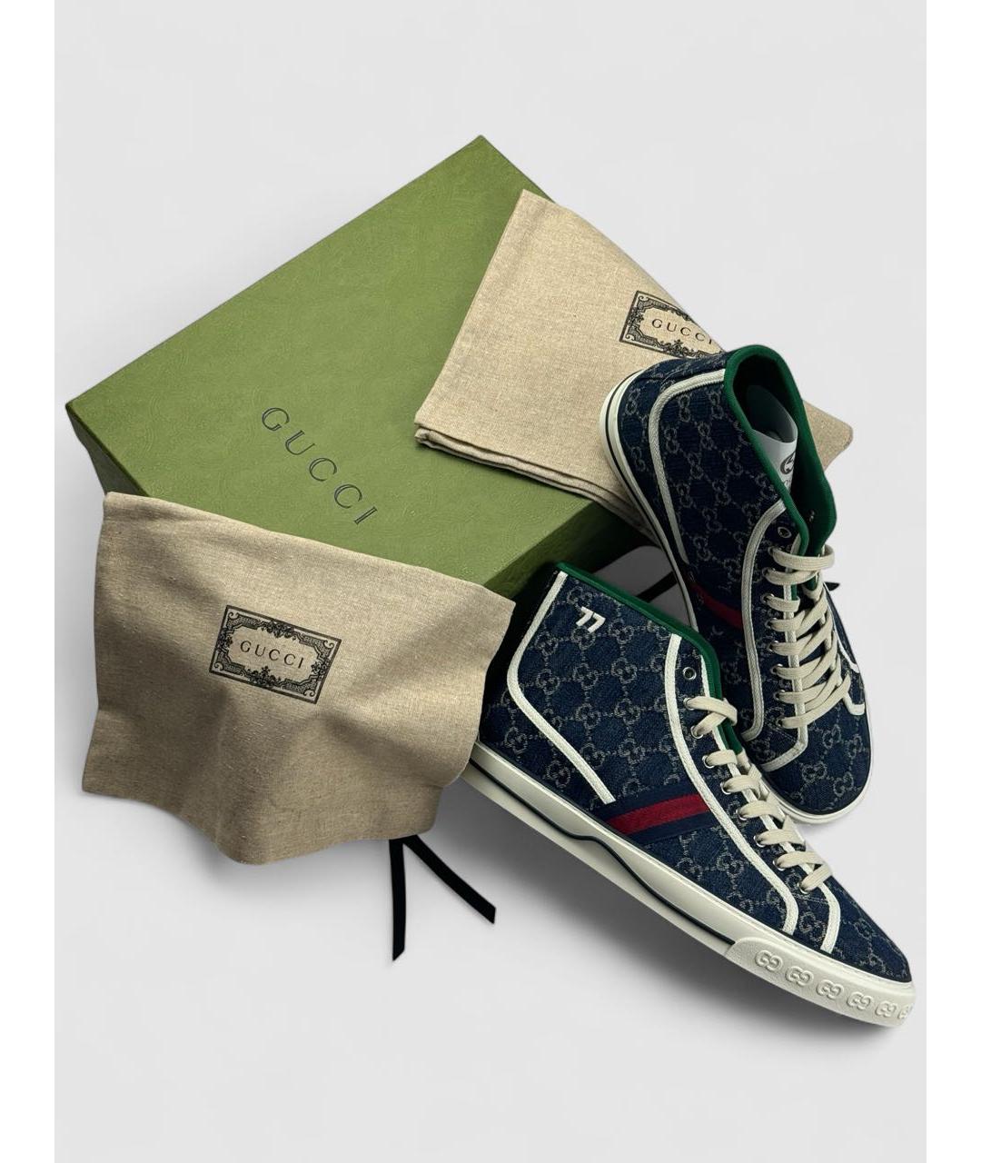 GUCCI Темно-синие высокие кроссовки / кеды, фото 2