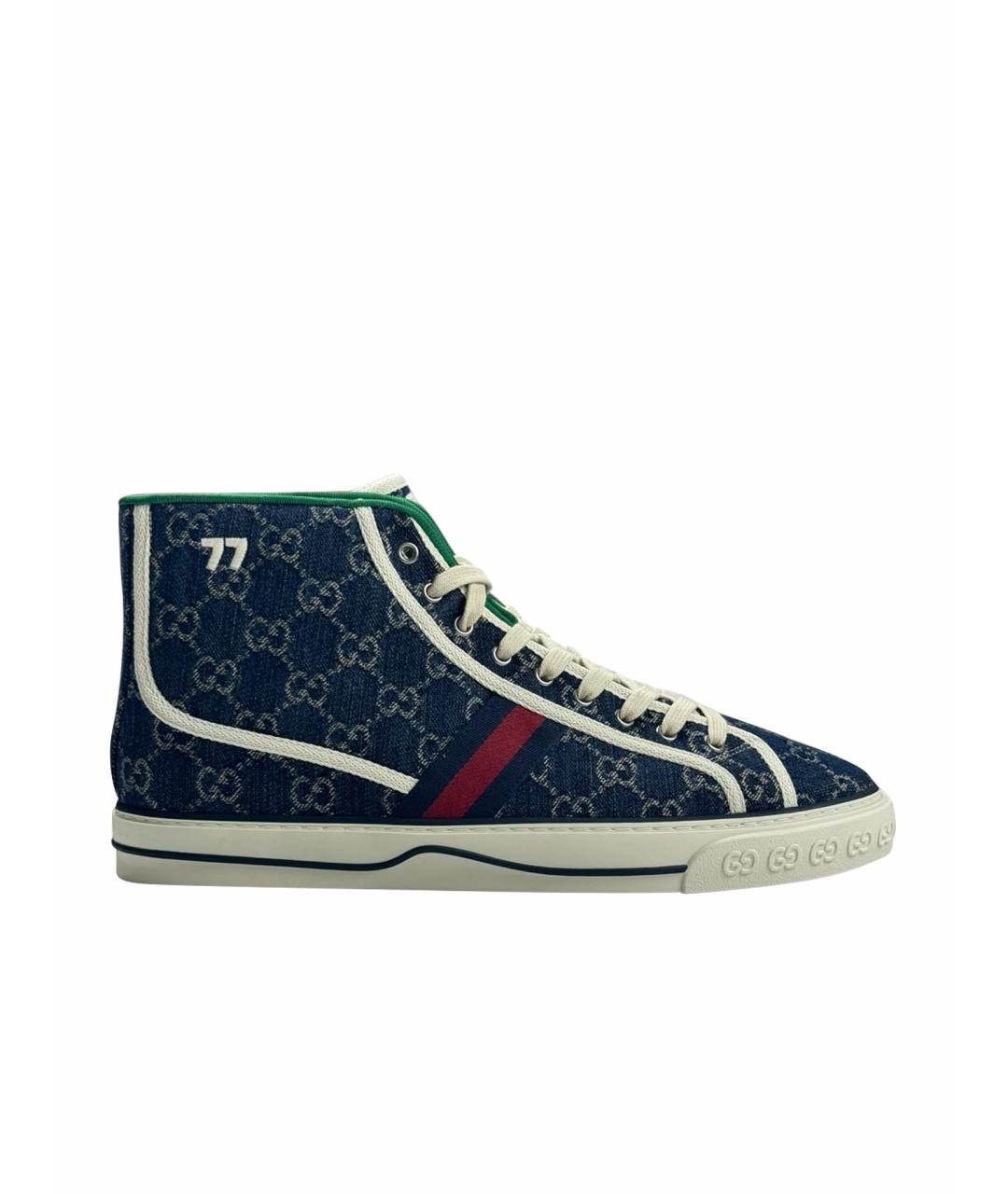 GUCCI Темно-синие высокие кроссовки / кеды, фото 1