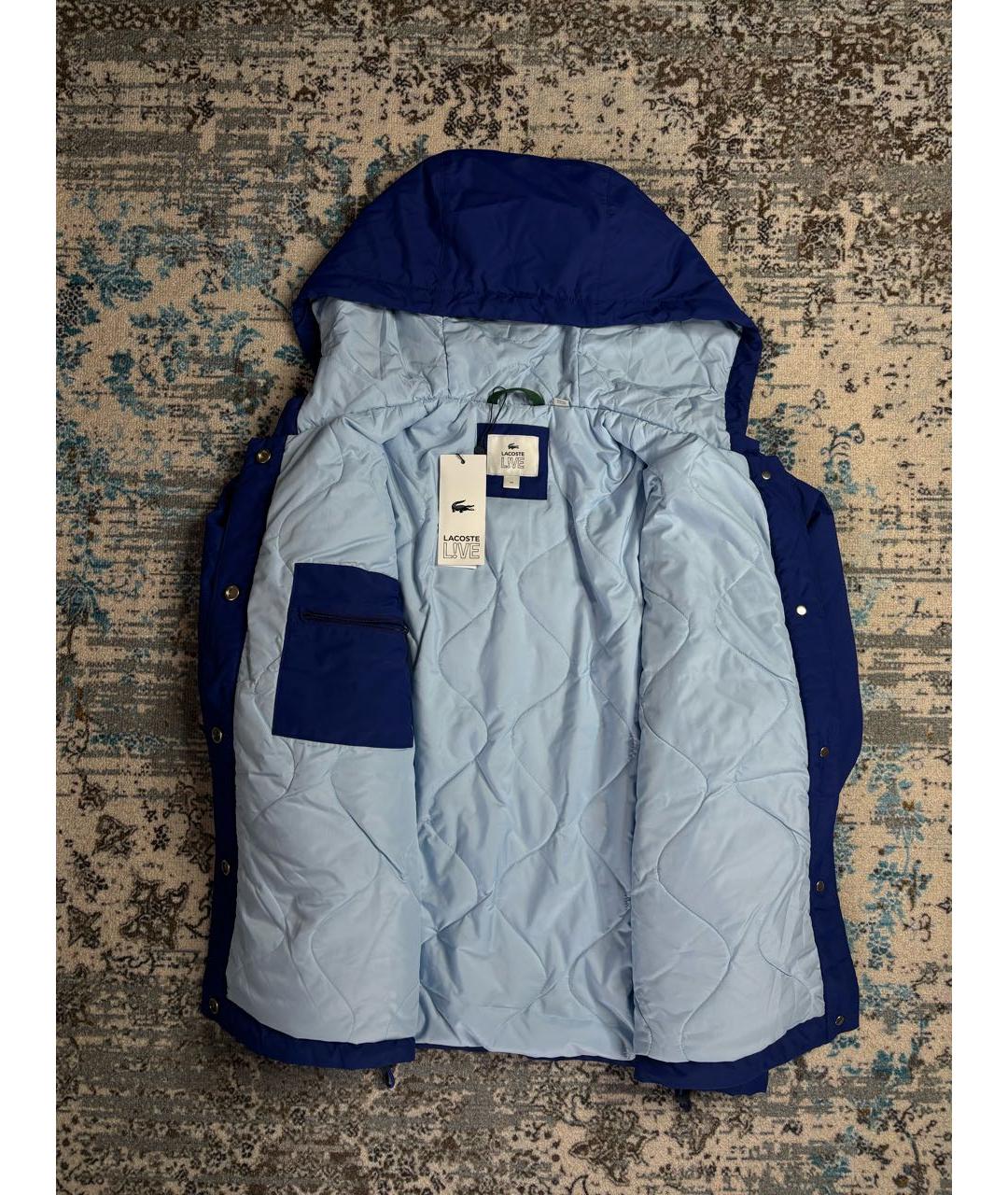 LACOSTE Темно-синяя полиэстеровая куртка, фото 8