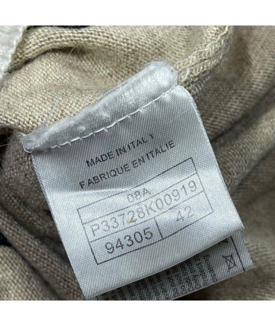 CHANEL Бежевая шерстяная футболка, фото 5