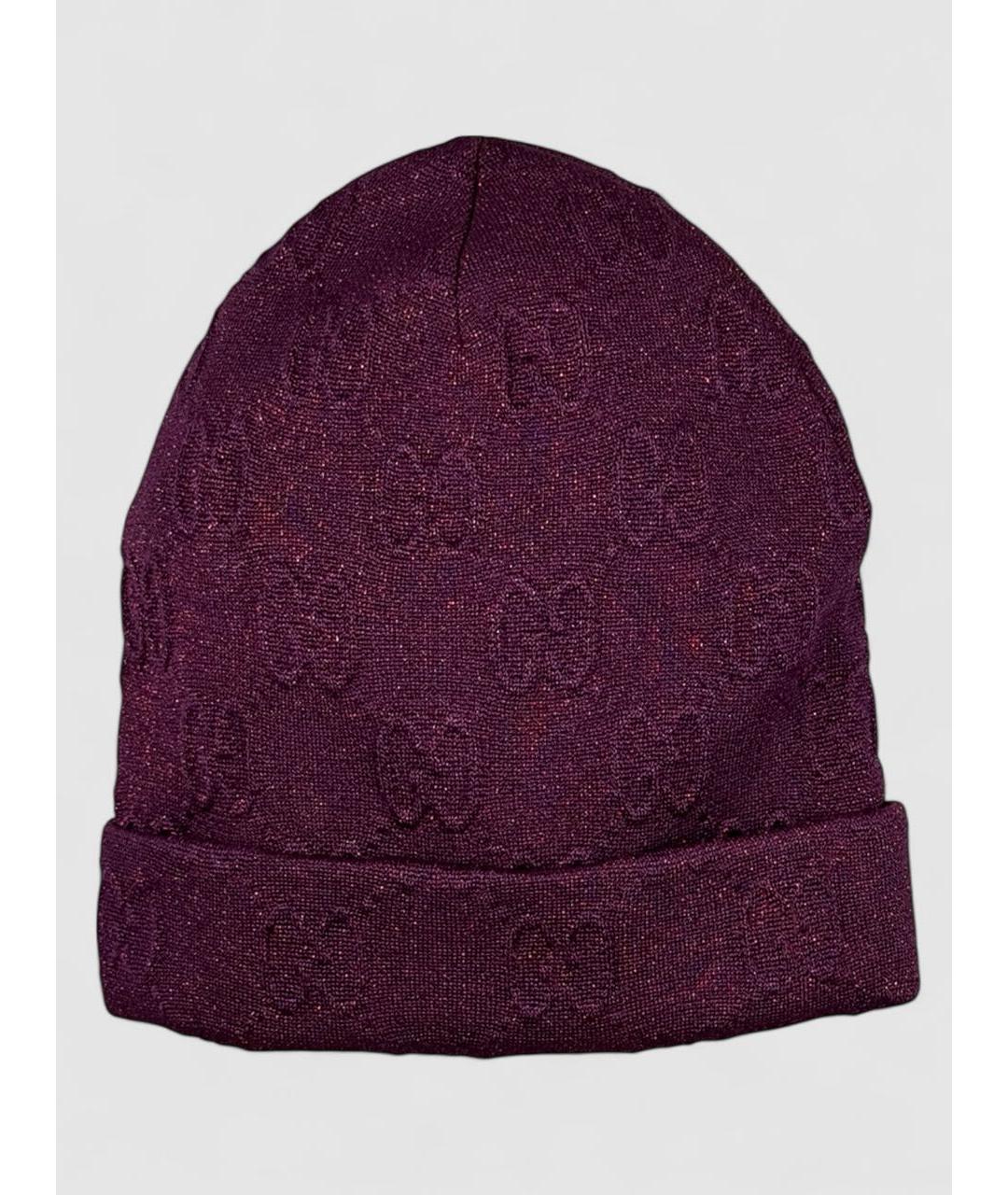 GUCCI Бордовая шапка, фото 6