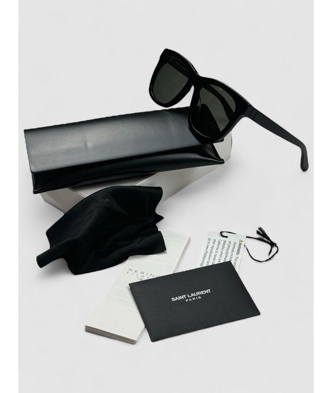 SAINT LAURENT Черные пластиковые солнцезащитные очки, фото 2