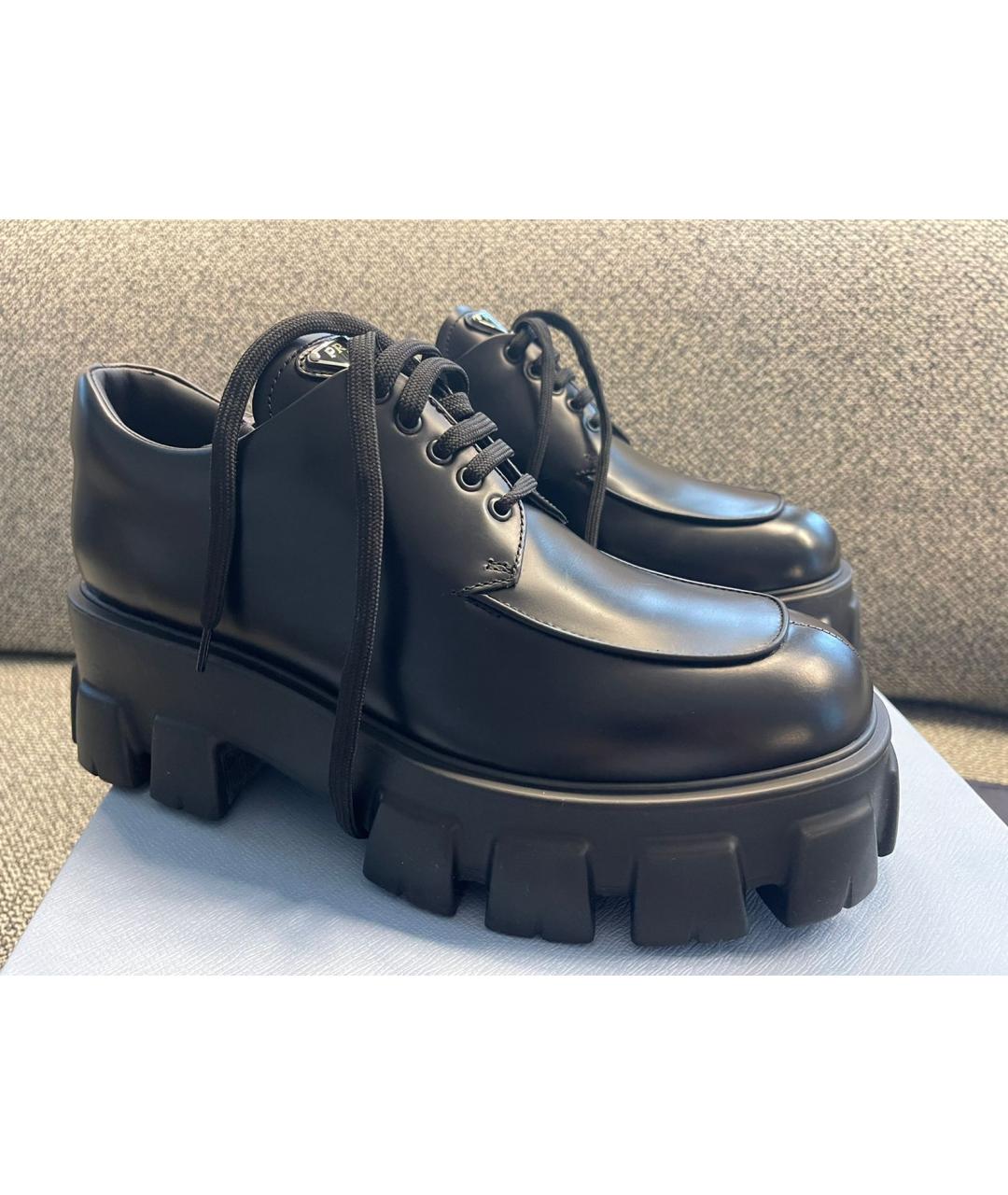PRADA Черные кожаные туфли, фото 4