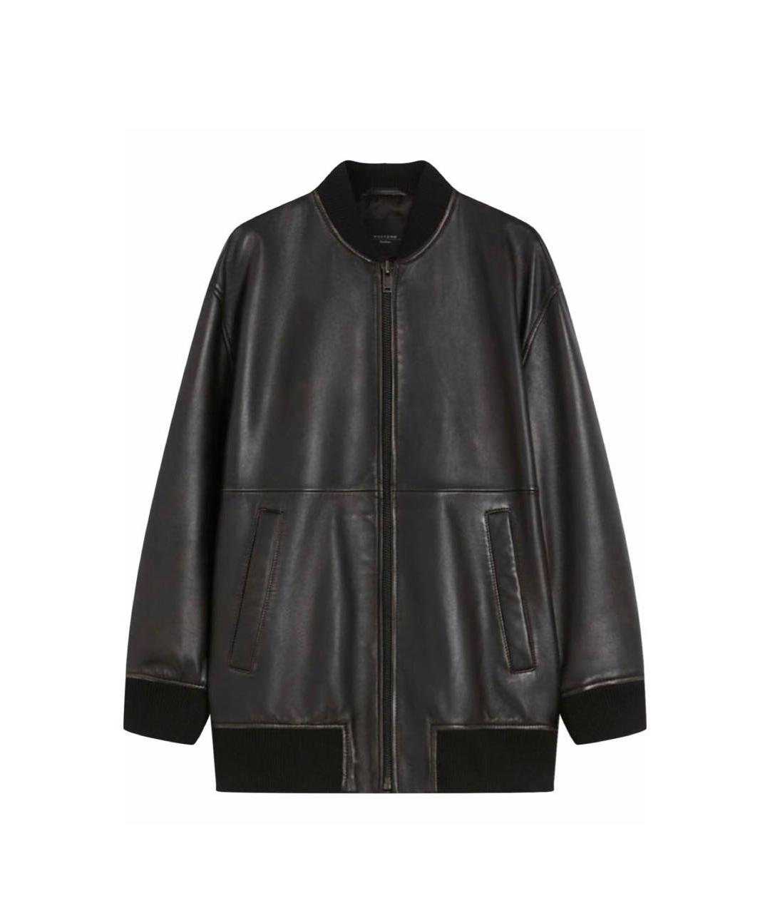 WEEKEND MAX MARA Черная кожаная куртка, фото 1