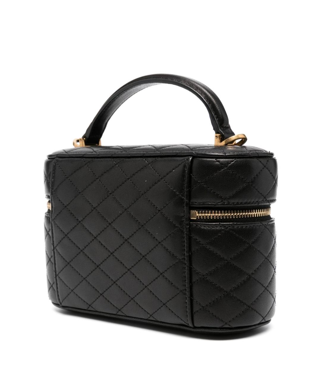 SAINT LAURENT Черная кожаная сумка с короткими ручками, фото 4