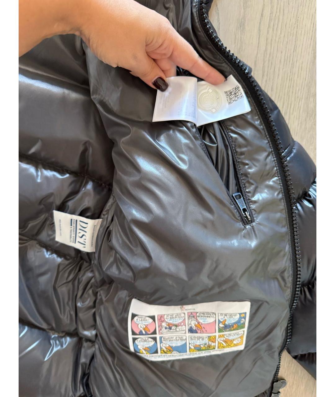MONCLER Черная полиамидовая куртка, фото 6