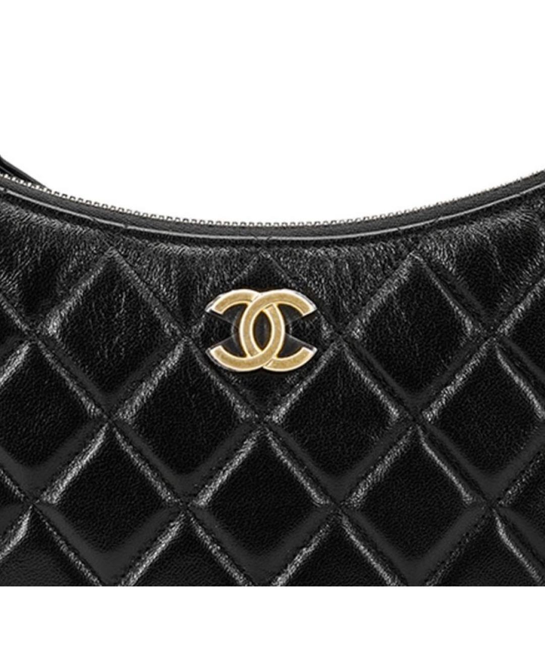 CHANEL Черная кожаная сумка с короткими ручками, фото 5
