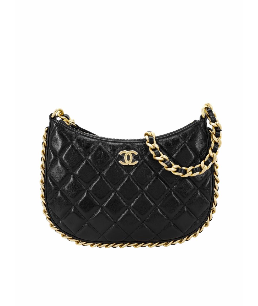 CHANEL Черная кожаная сумка с короткими ручками, фото 1