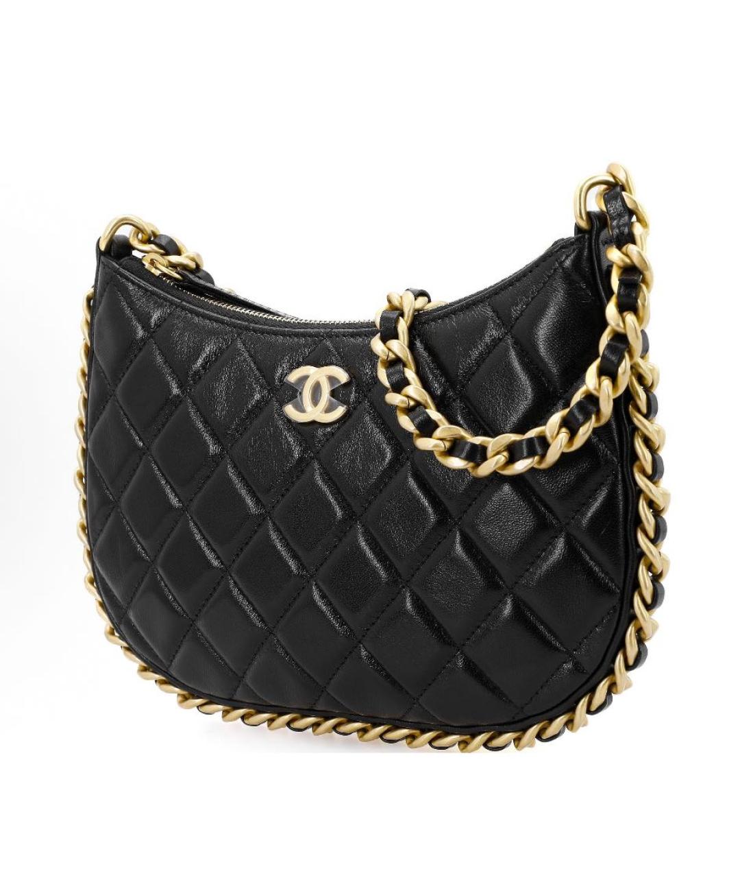 CHANEL Черная кожаная сумка с короткими ручками, фото 2