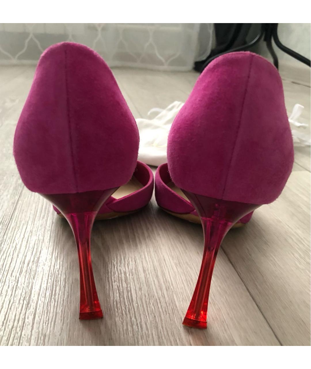 CHRISTIAN DIOR Фуксия замшевые туфли, фото 3