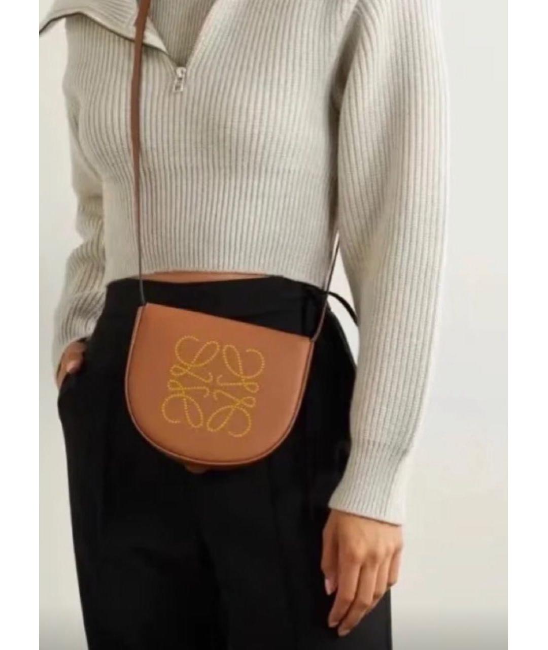 LOEWE Коричневая кожаная сумка через плечо, фото 4