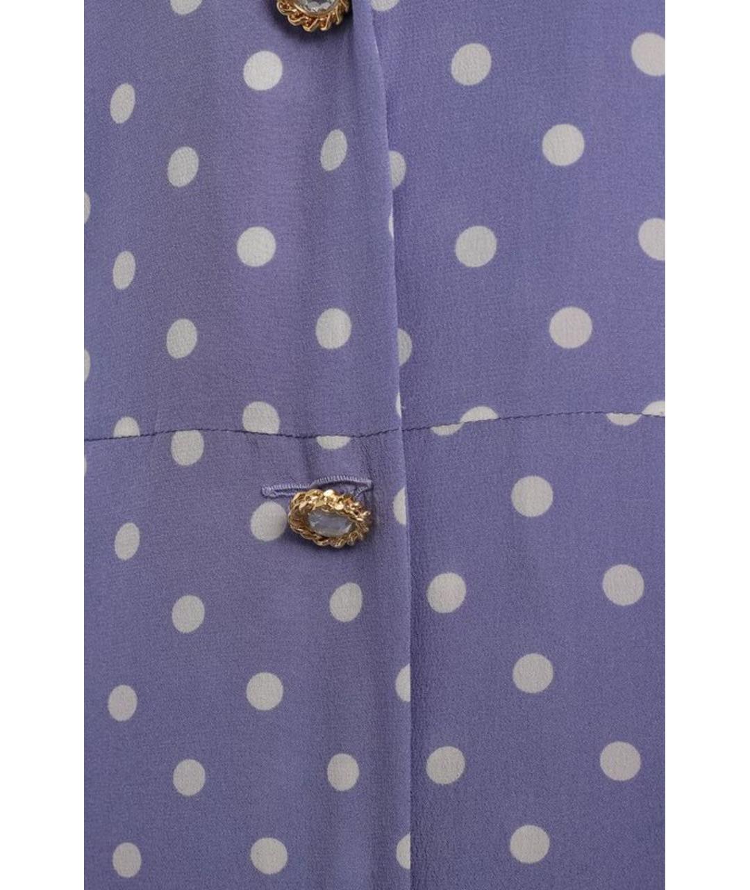 ALESSANDRA RICH Фиолетовое шелковое повседневное платье, фото 3