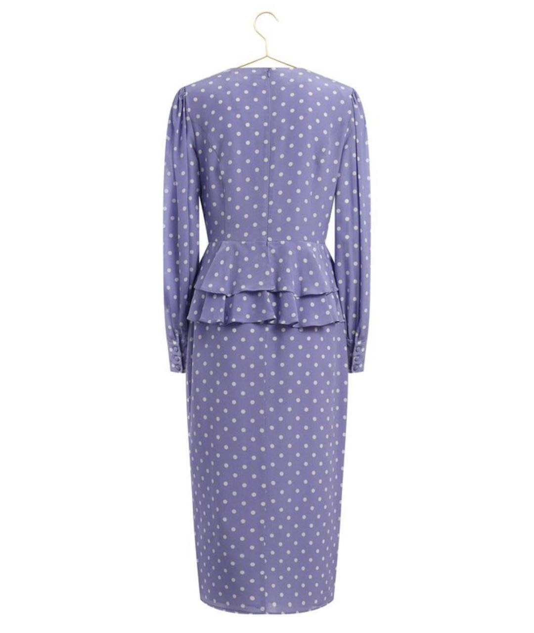 ALESSANDRA RICH Фиолетовое шелковое повседневное платье, фото 2