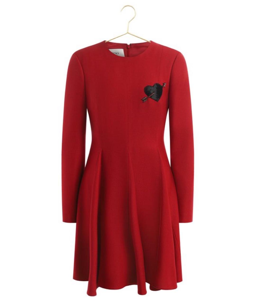 VALENTINO Красное шерстяное повседневное платье, фото 1