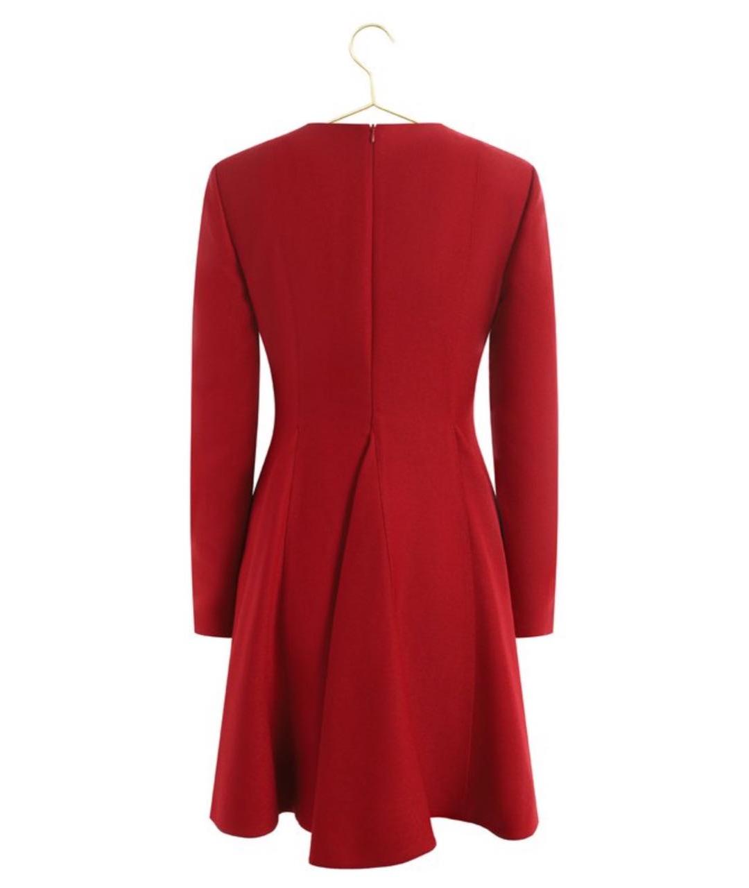 VALENTINO Красное шерстяное повседневное платье, фото 2