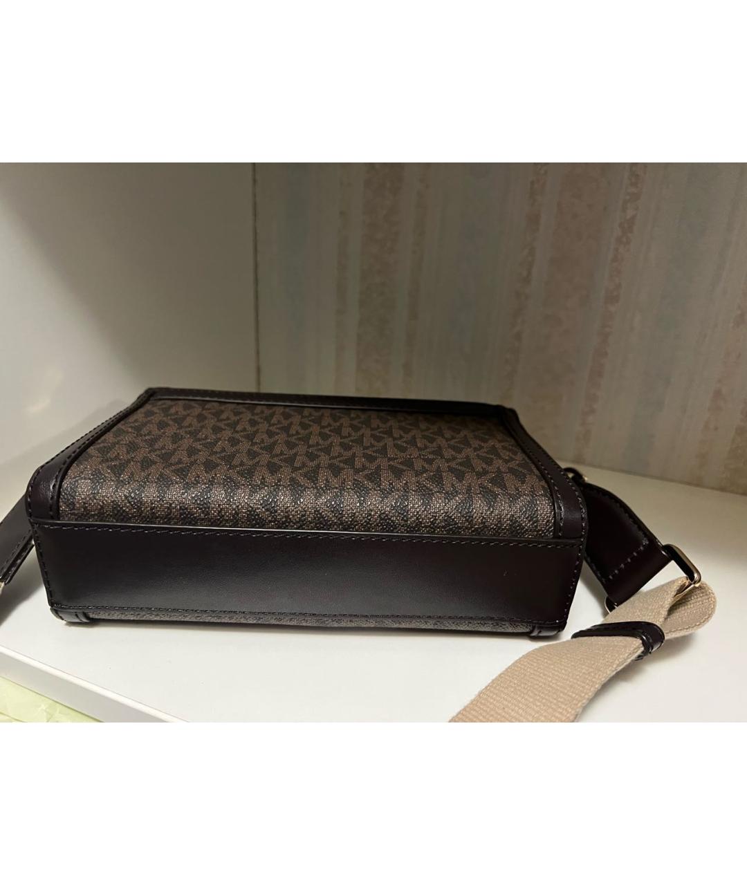 MICHAEL KORS Коричневая кожаная сумка с короткими ручками, фото 6