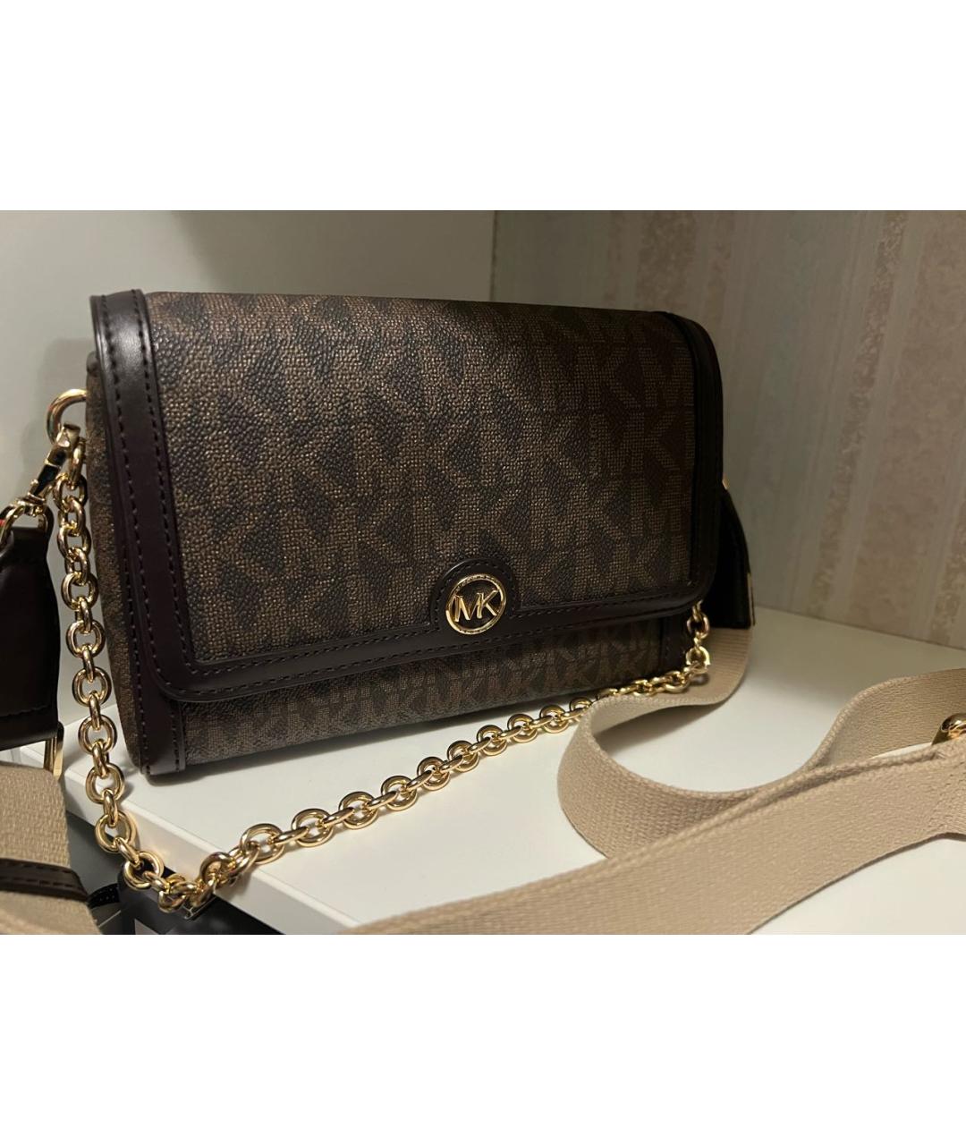 MICHAEL KORS Коричневая кожаная сумка с короткими ручками, фото 2