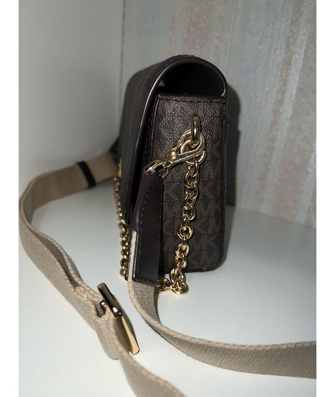 MICHAEL KORS Коричневая кожаная сумка с короткими ручками, фото 5