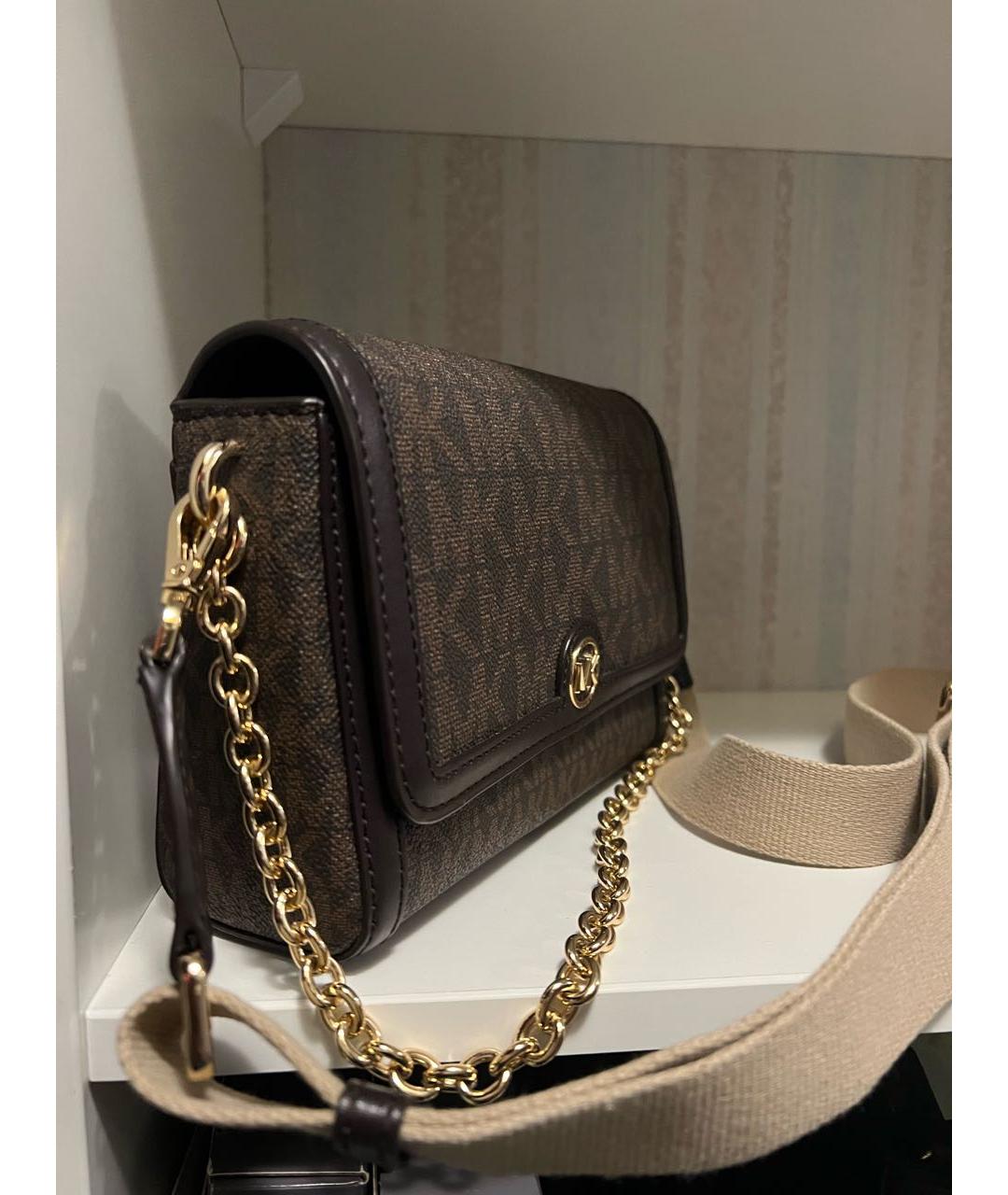 MICHAEL KORS Коричневая кожаная сумка с короткими ручками, фото 7