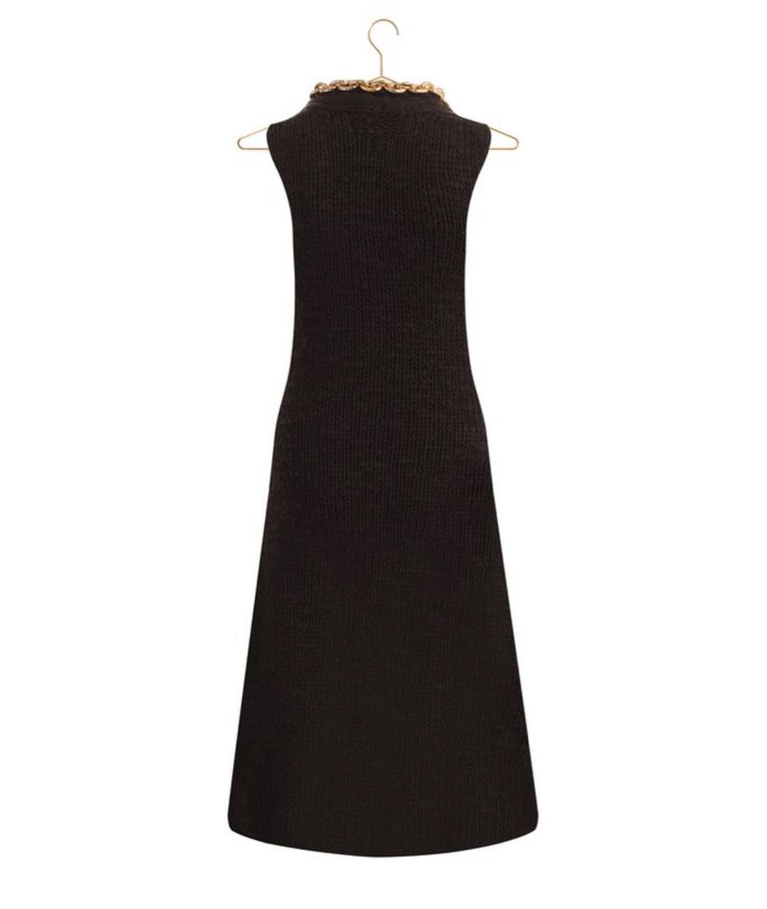 BOTTEGA VENETA Коричневое шерстяное повседневное платье, фото 2