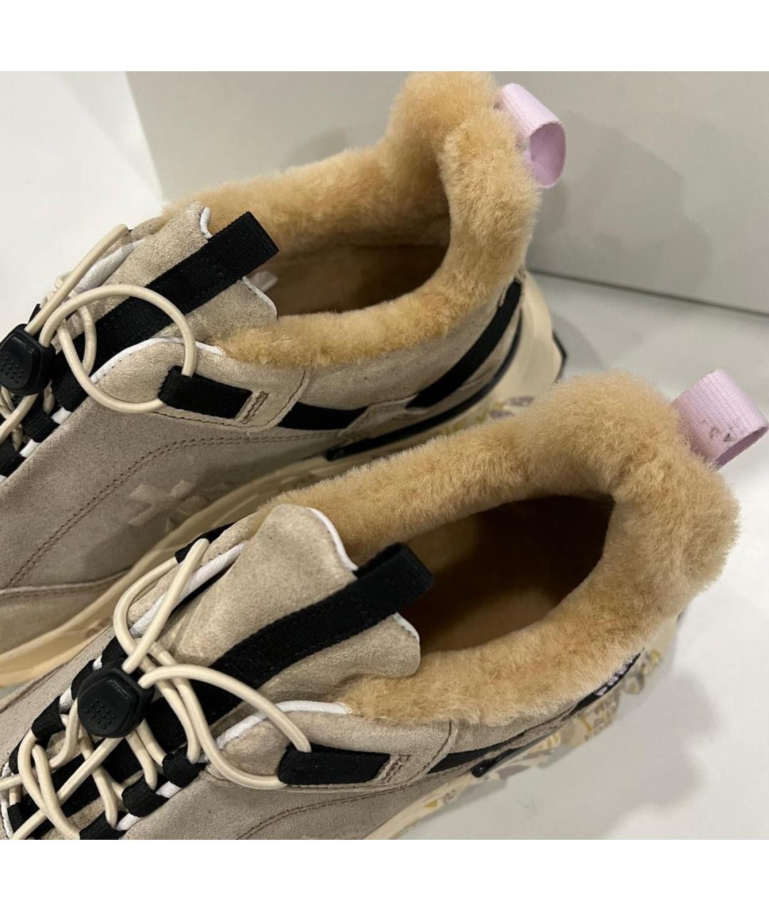 PREMIATA Бежевые замшевые кроссовки, фото 2