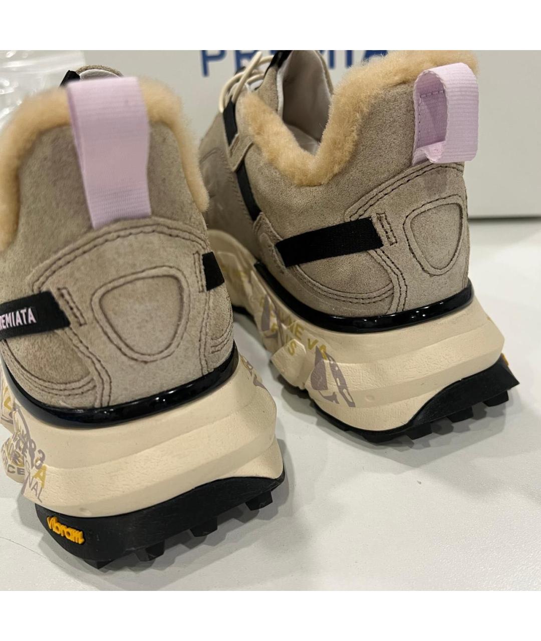 PREMIATA Бежевые замшевые кроссовки, фото 3