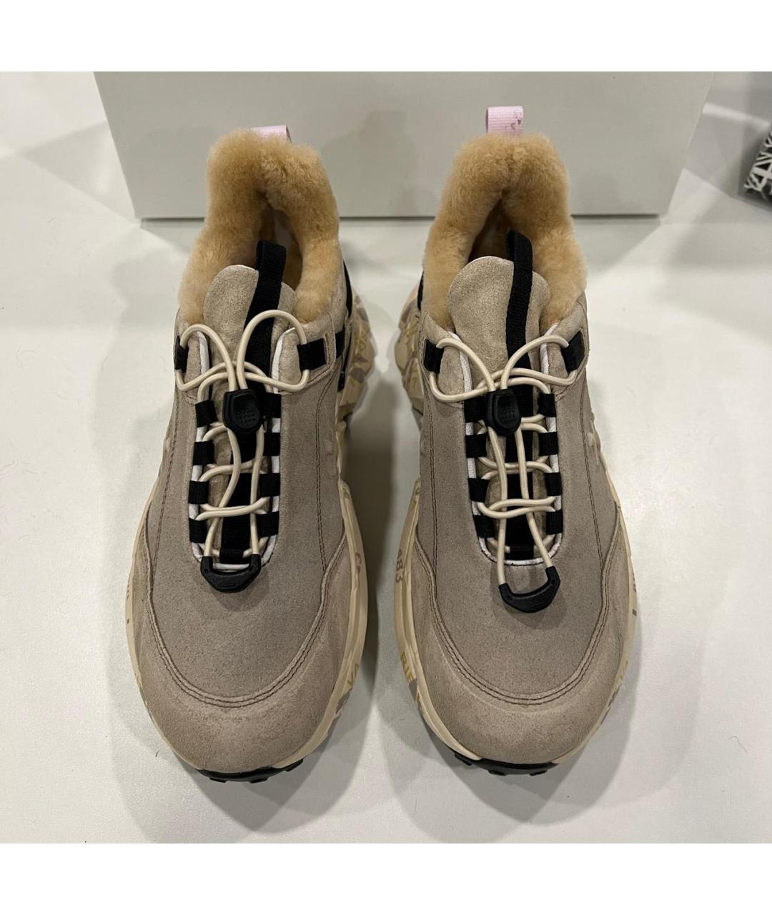 PREMIATA Бежевые замшевые кроссовки, фото 4