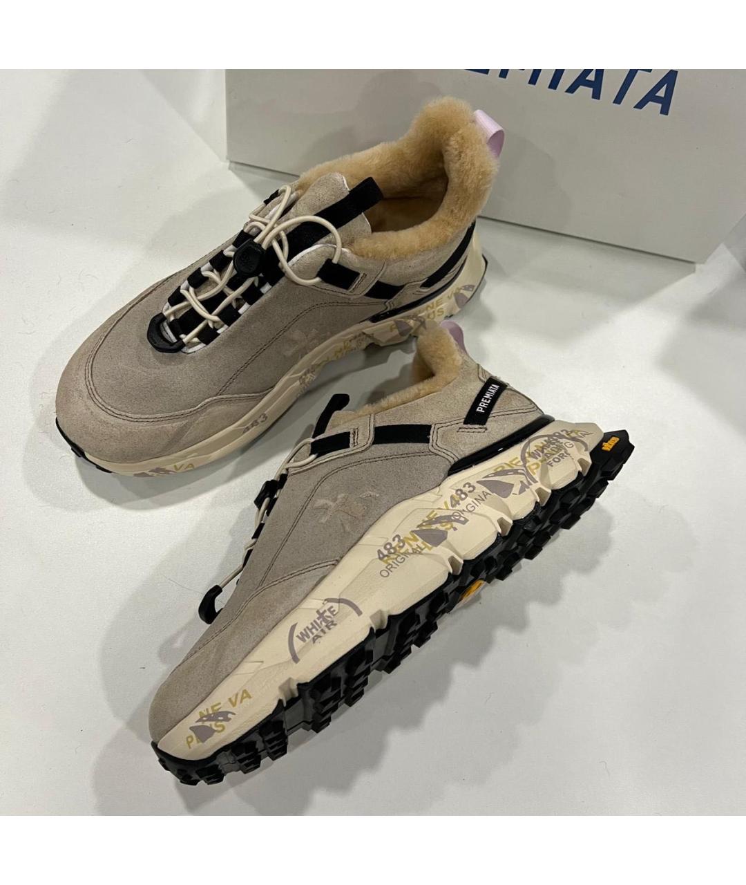 PREMIATA Бежевые замшевые кроссовки, фото 5