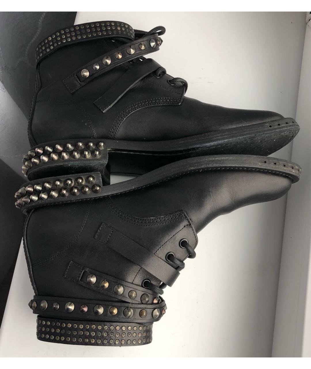 SAINT LAURENT Черные кожаные ботинки, фото 5