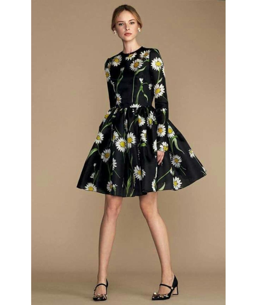 DOLCE&GABBANA Черное шелковое платье, фото 3