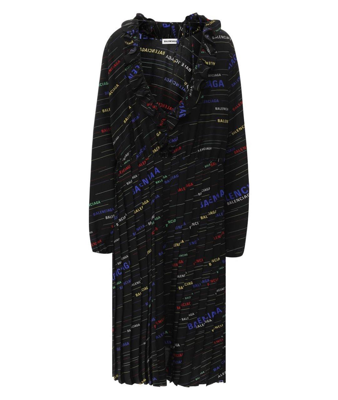 BALENCIAGA Черное шелковое платье, фото 2