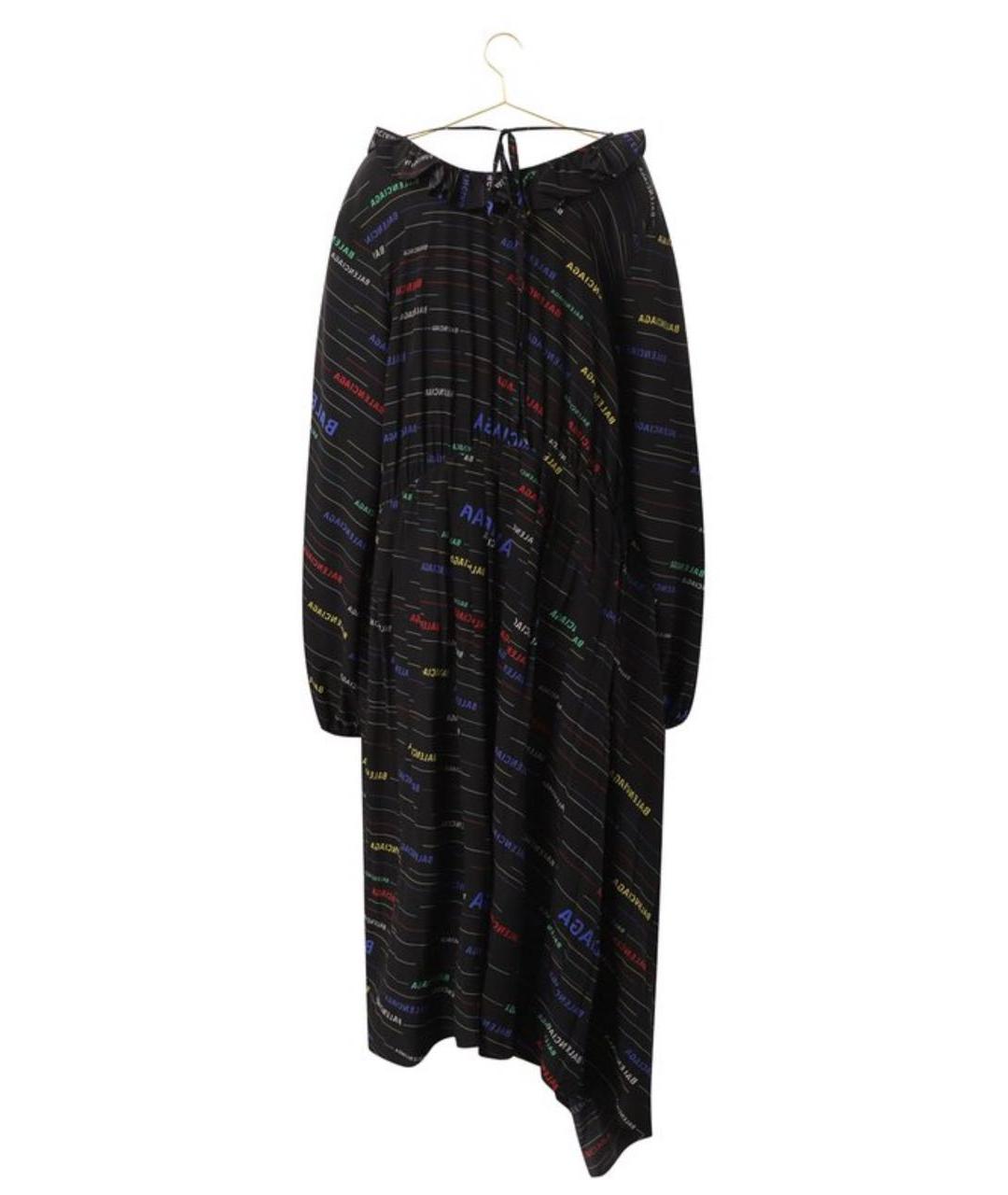 BALENCIAGA Черное шелковое платье, фото 3