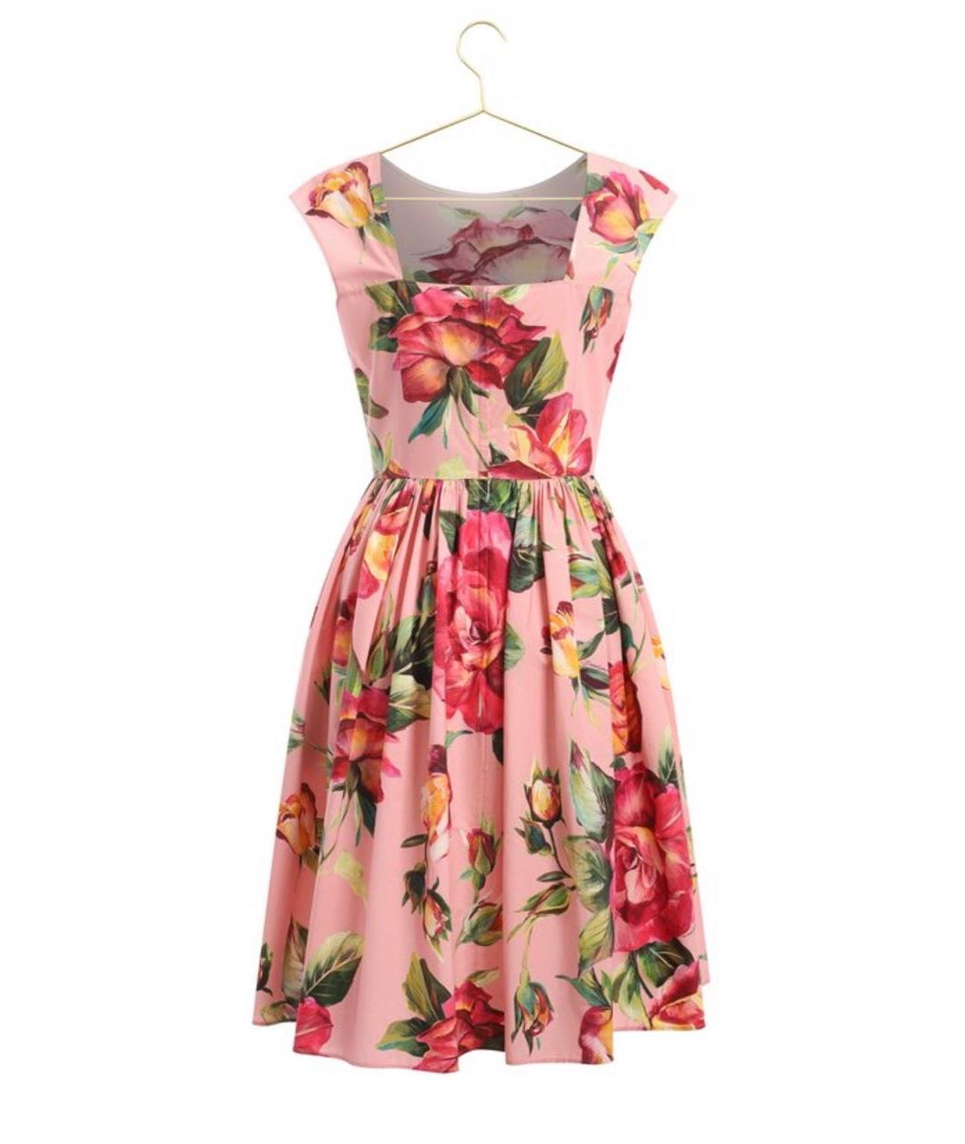 DOLCE&GABBANA Коралловое хлопковое коктейльное платье, фото 3