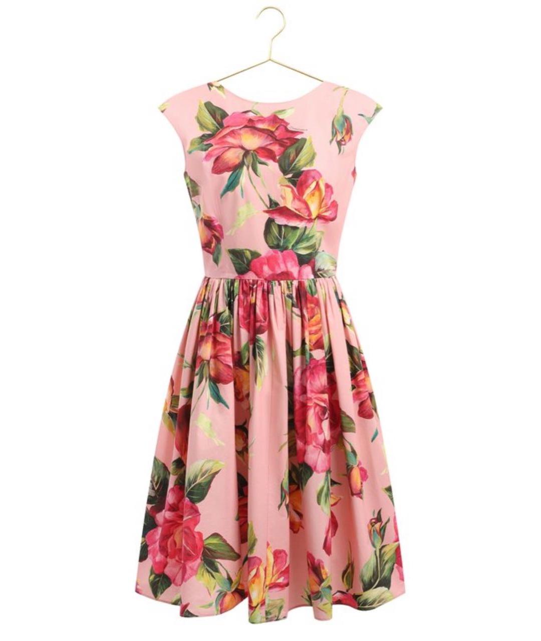 DOLCE&GABBANA Коралловое хлопковое коктейльное платье, фото 1