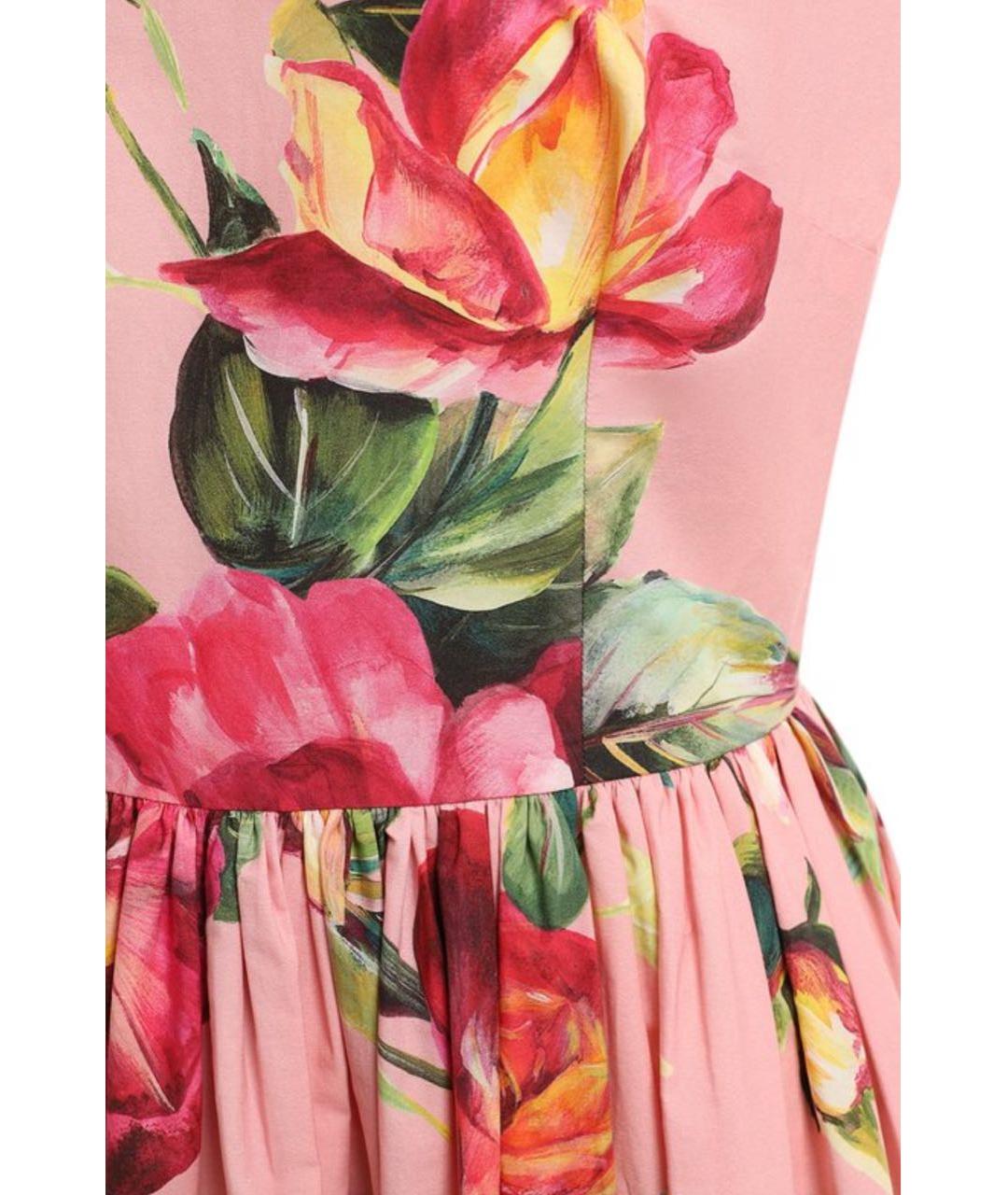 DOLCE&GABBANA Коралловое хлопковое коктейльное платье, фото 4