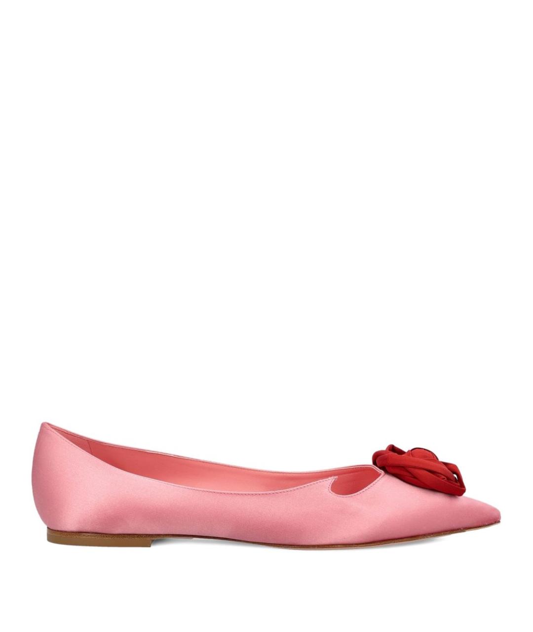 ROGER VIVIER Розовые текстильные балетки, фото 1