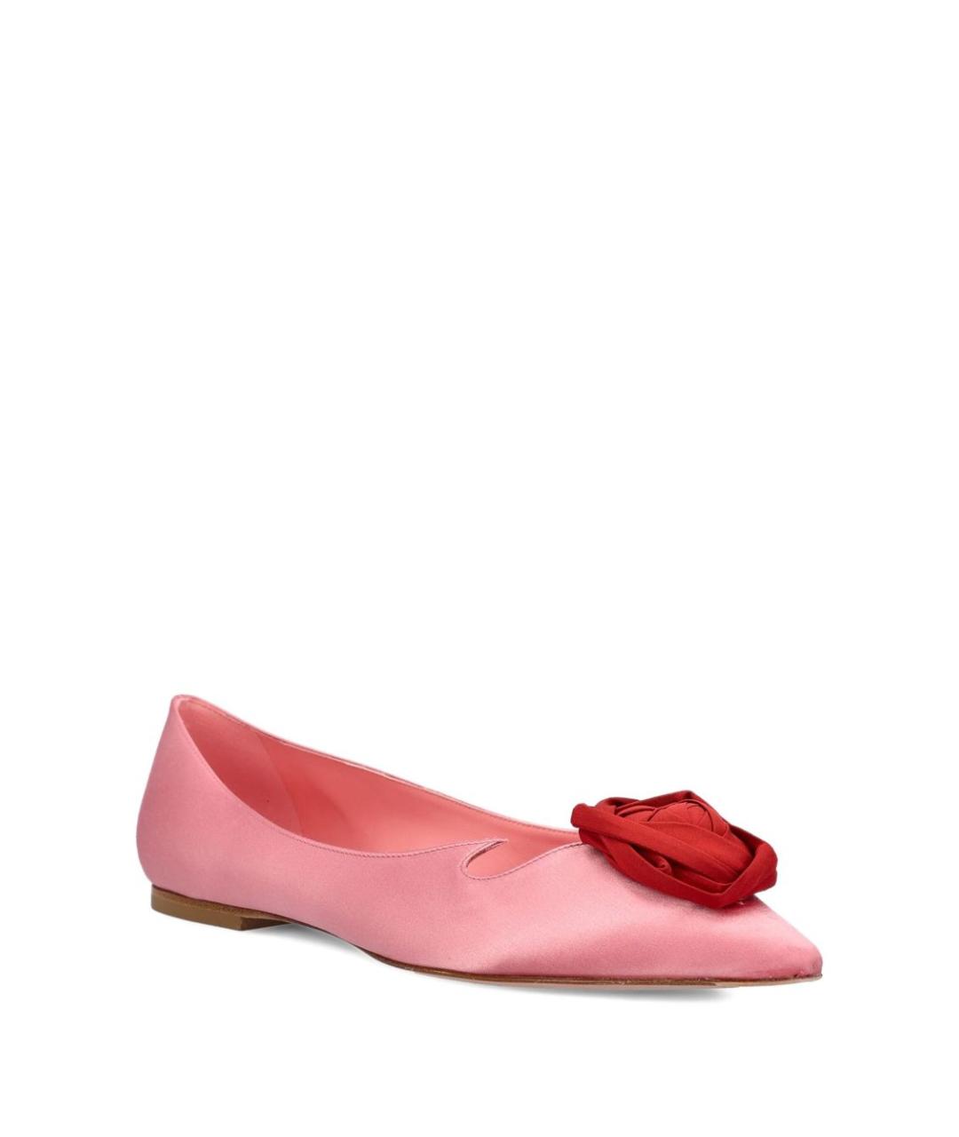 ROGER VIVIER Розовые текстильные балетки, фото 2