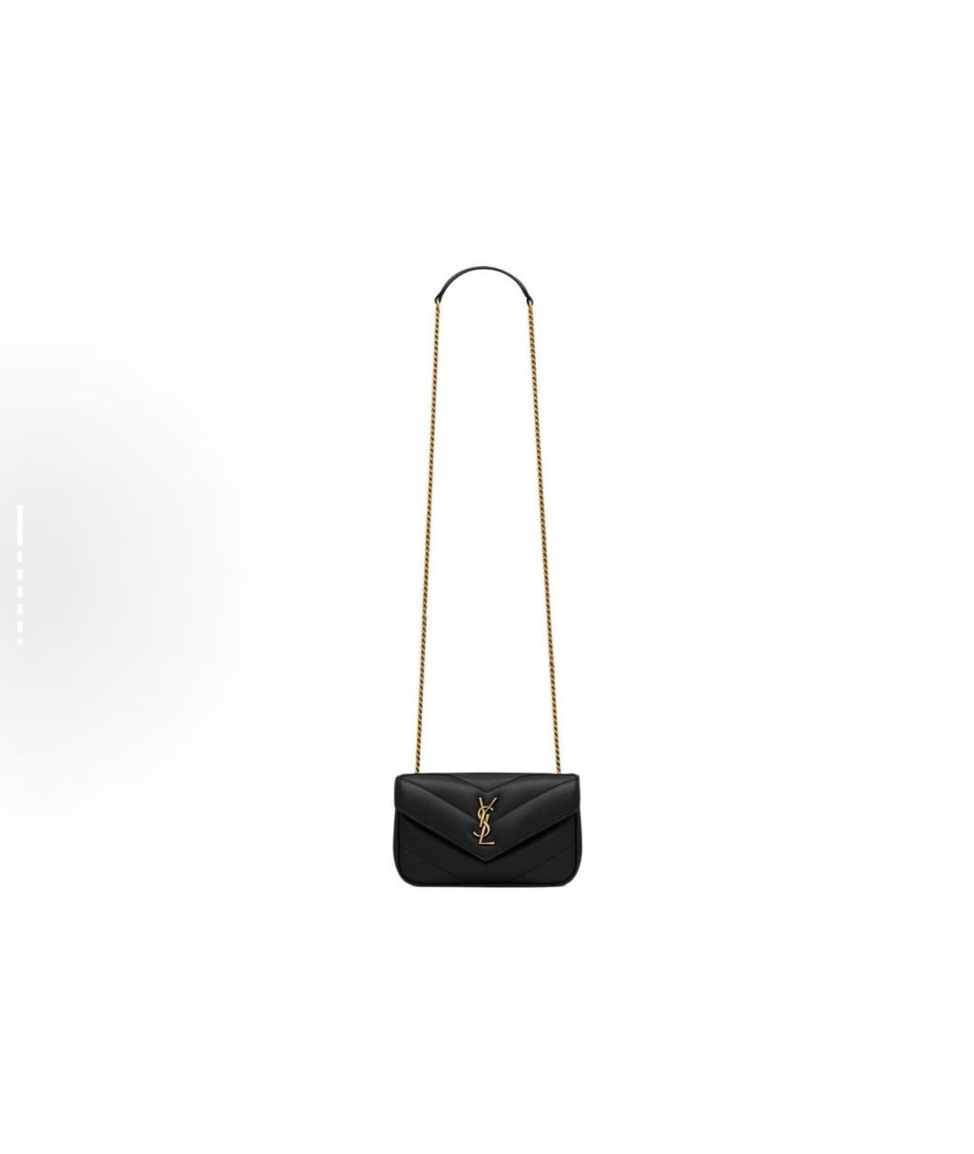 SAINT LAURENT Черная кожаная сумка через плечо, фото 4