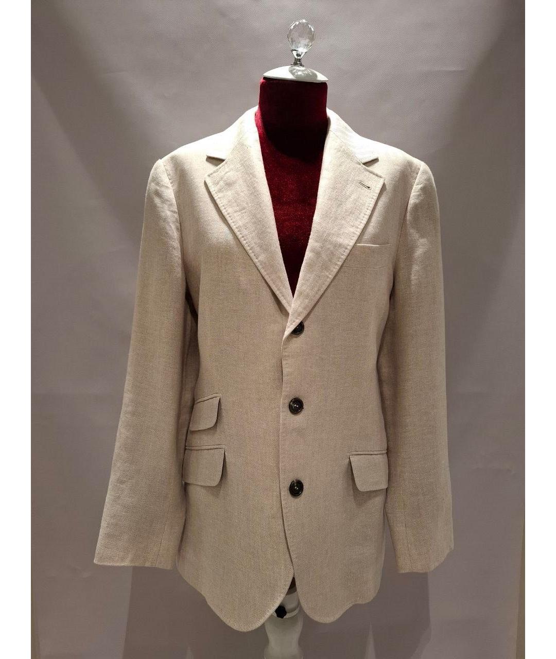 BRUNELLO CUCINELLI Бежевый классический костюм, фото 6