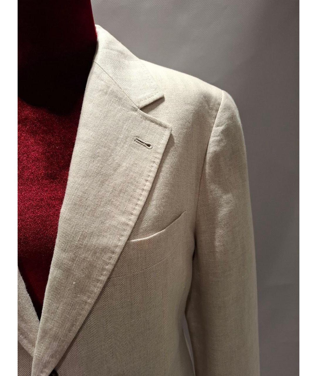 BRUNELLO CUCINELLI Бежевый классический костюм, фото 4