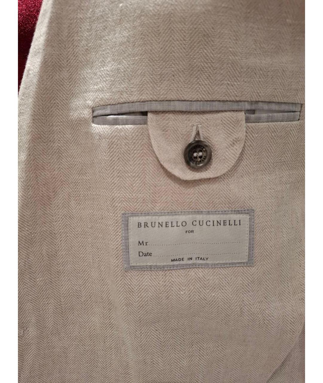 BRUNELLO CUCINELLI Бежевый классический костюм, фото 3