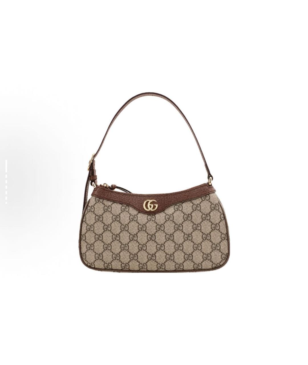 GUCCI Бежевая тканевая сумка с короткими ручками, фото 7