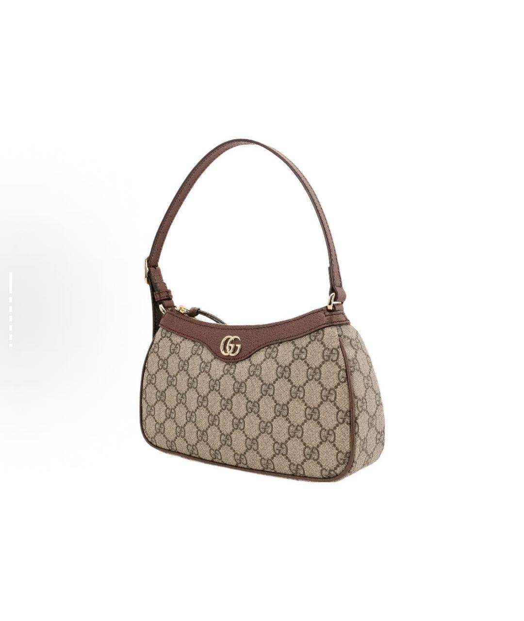 GUCCI Бежевая тканевая сумка с короткими ручками, фото 2