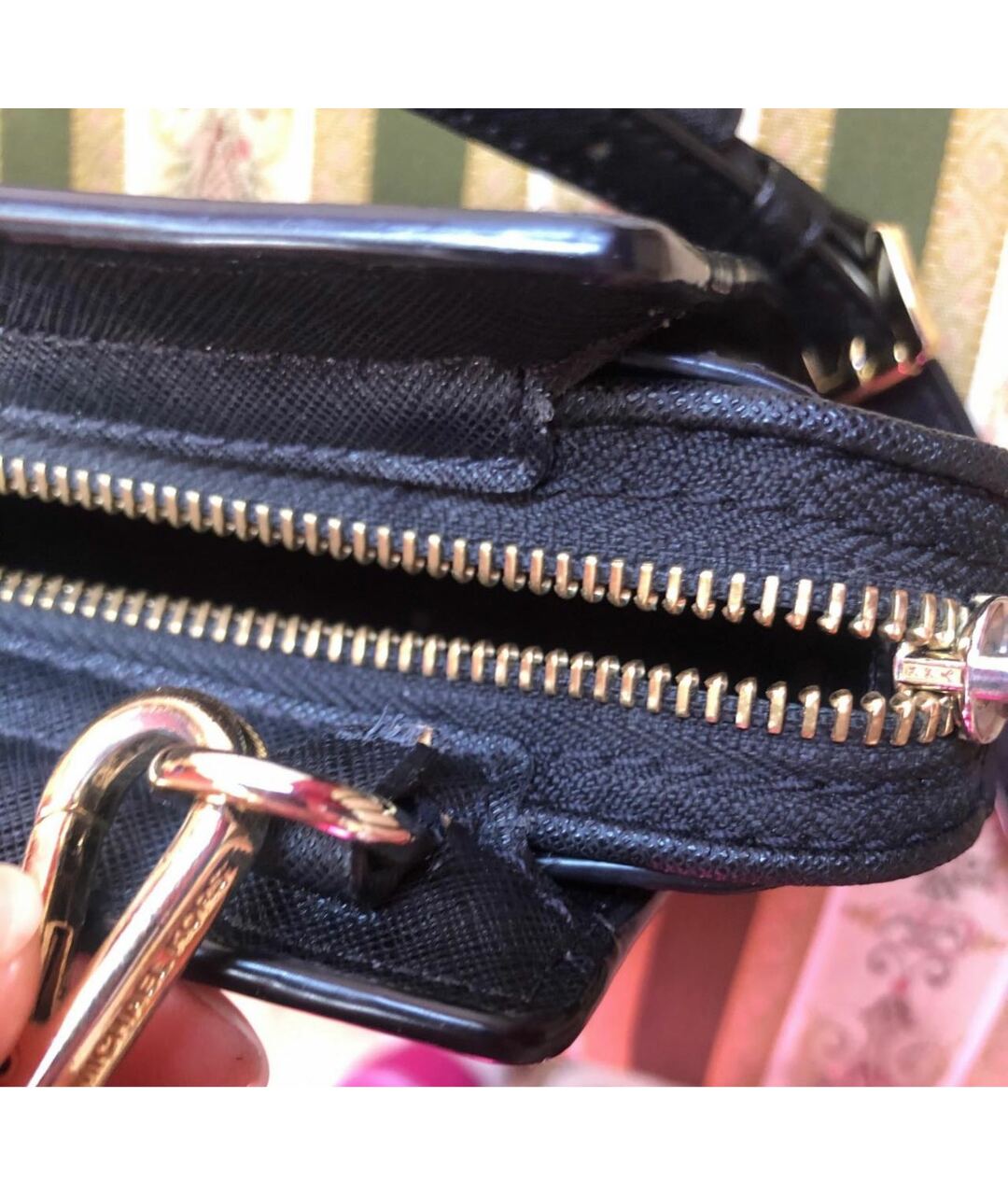 MICHAEL KORS Черная кожаная сумка тоут, фото 2