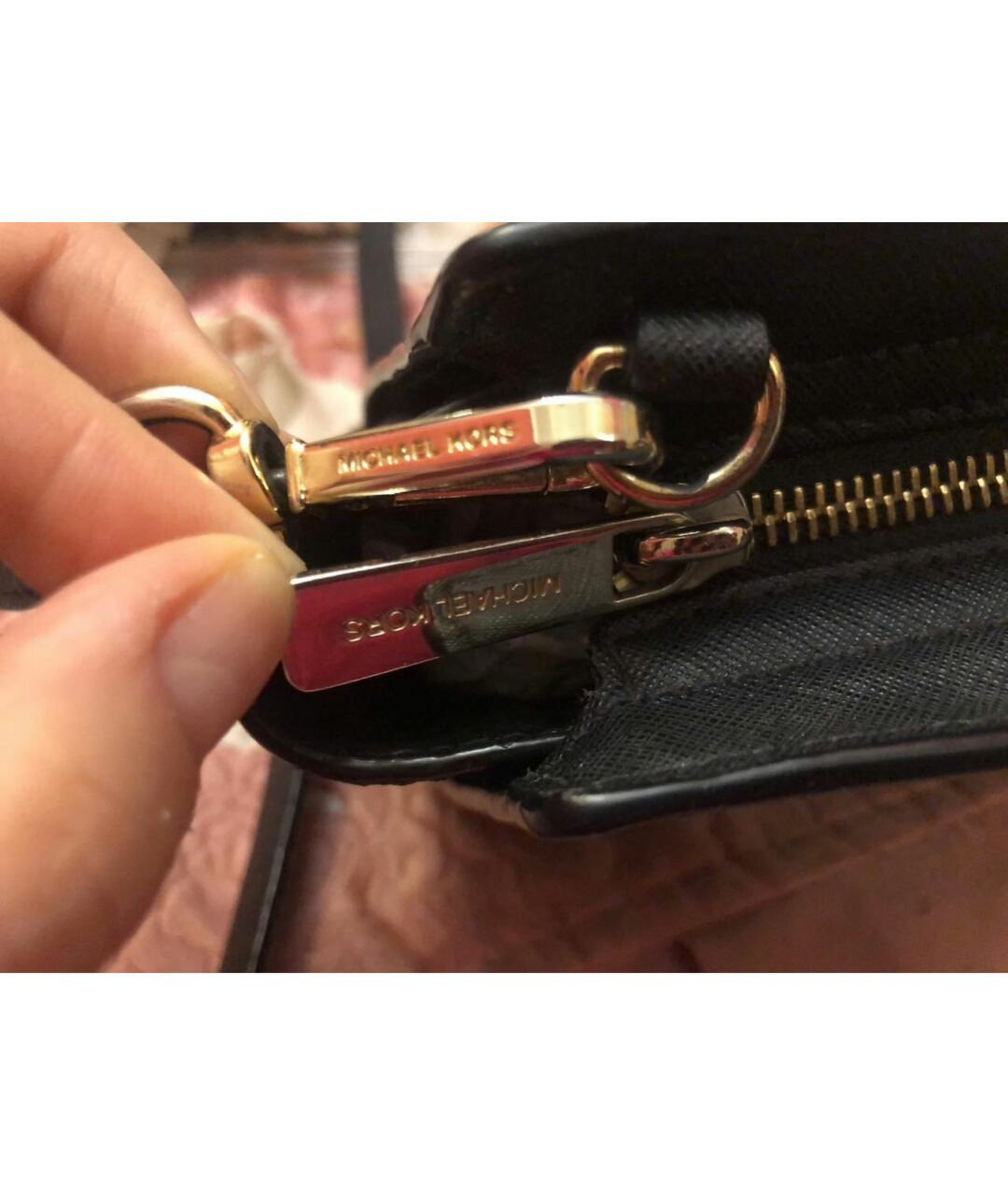MICHAEL KORS Черная кожаная сумка тоут, фото 4